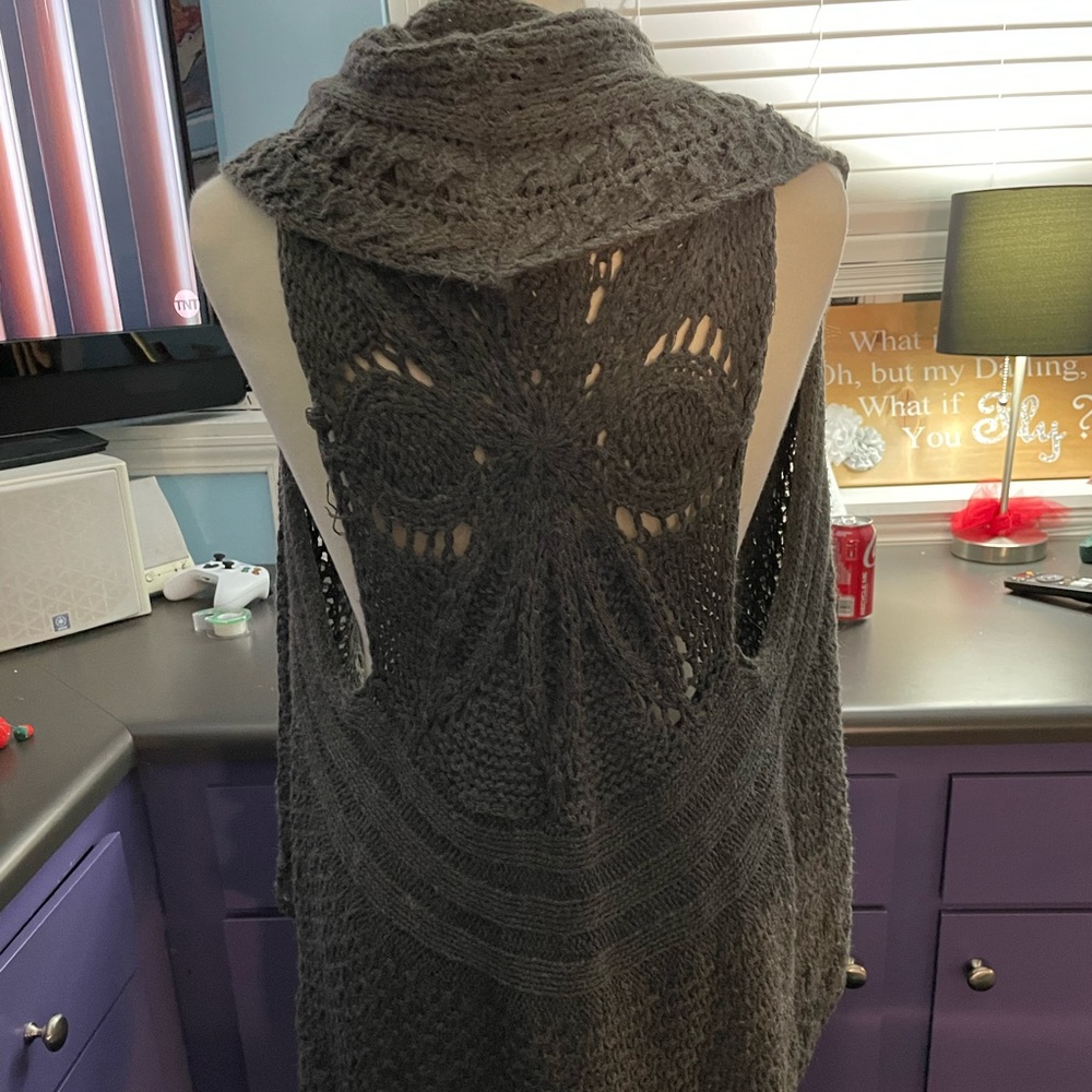 Gray sweater vest